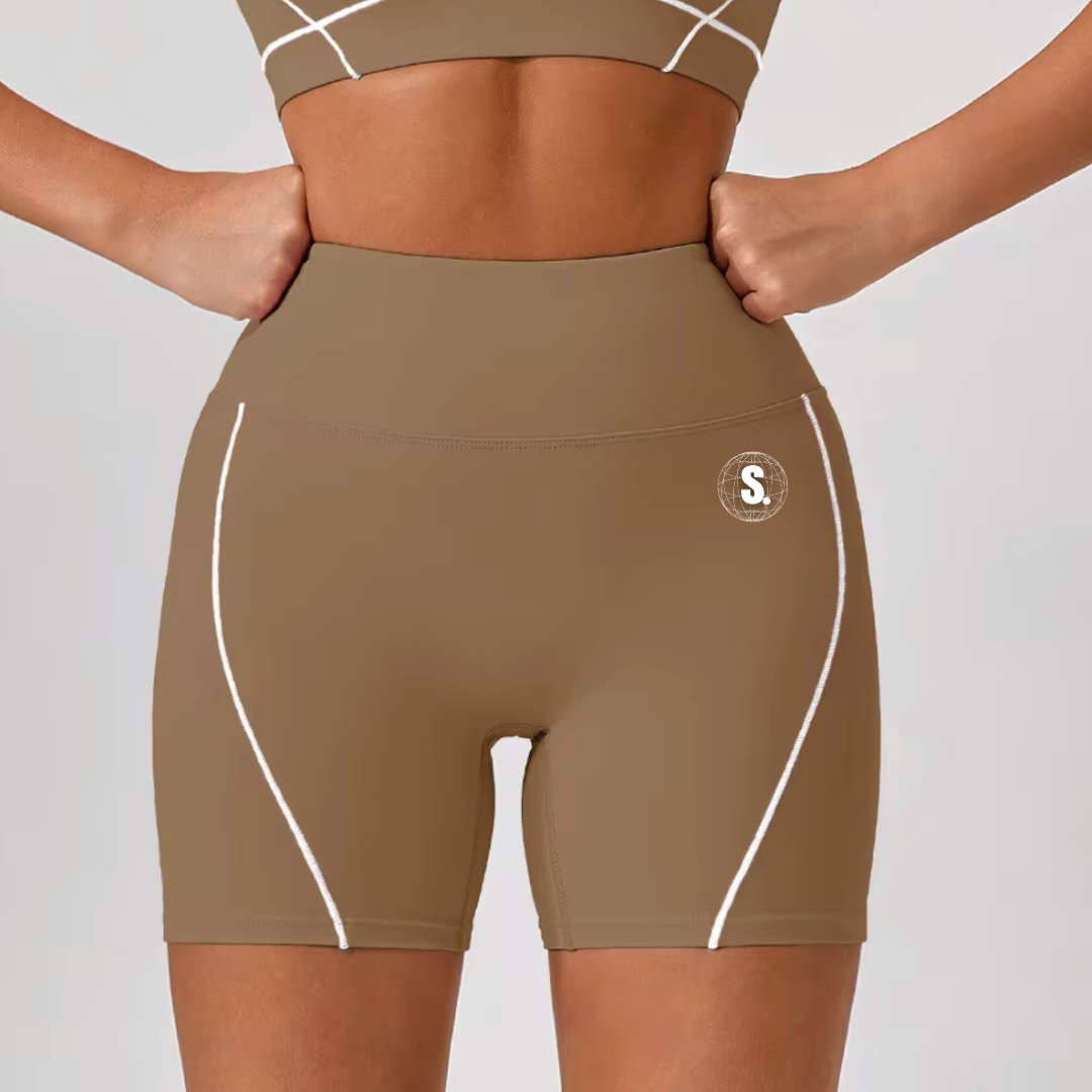 Sporty Girl Trim Shorts - Latte
