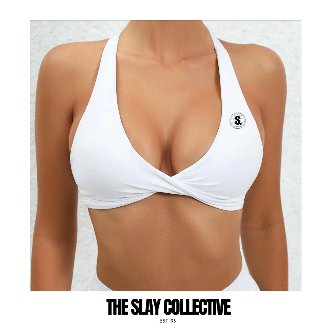 Twist Push Up Sports Bra - Ice White