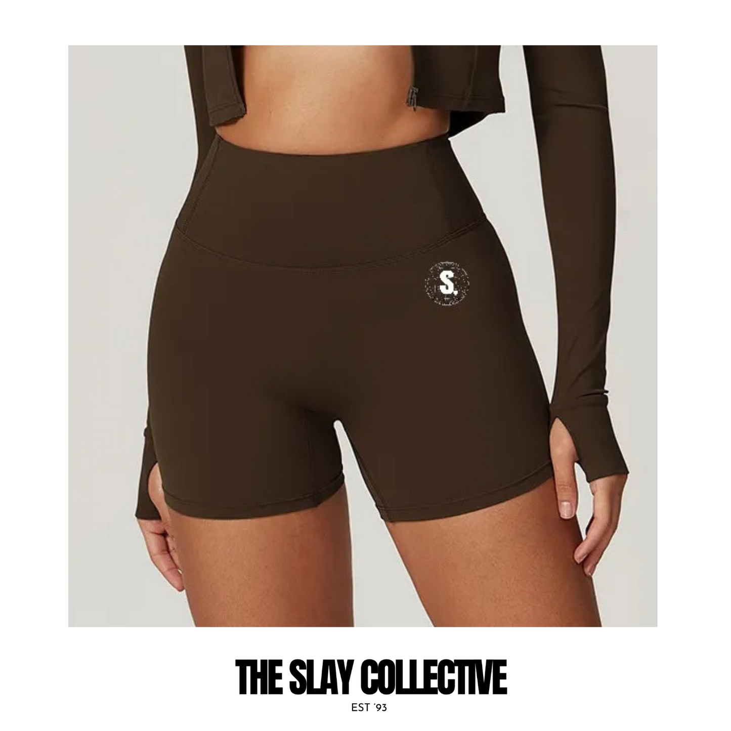 A/W Icons High Waisted Shorts - Coffee