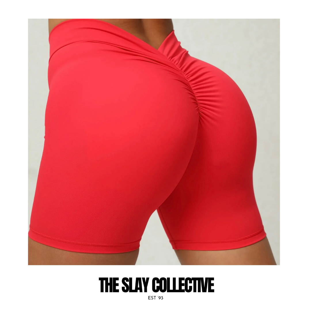 Red Scrunch Bum Shorts