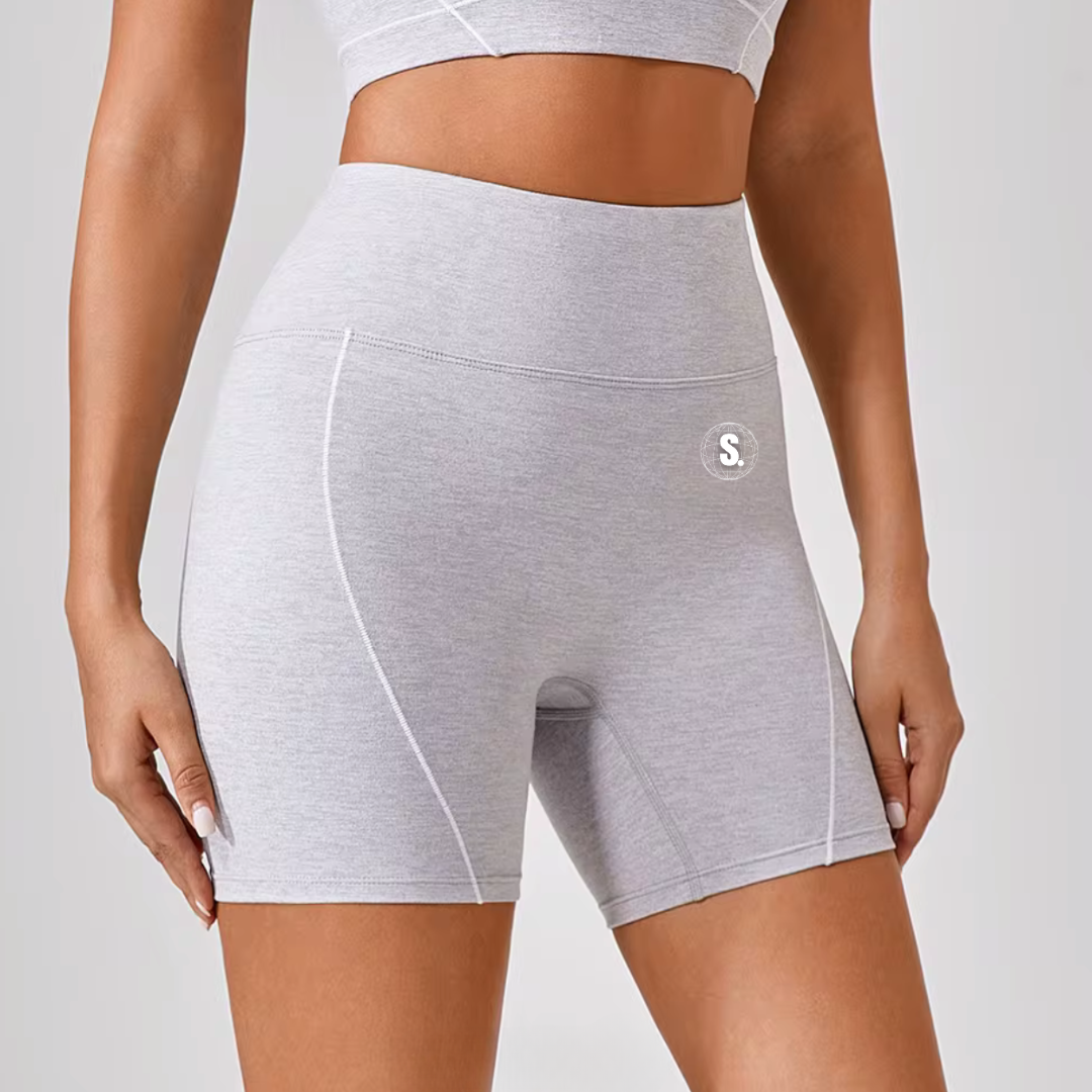 (Pre Order - 4 Weeks) Sporty Girl Trim Shorts - Grey Marl