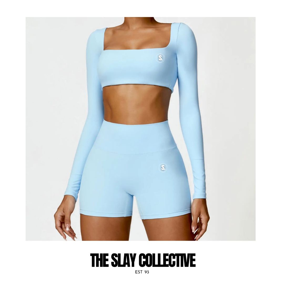 Blue Long Sleeve Crop