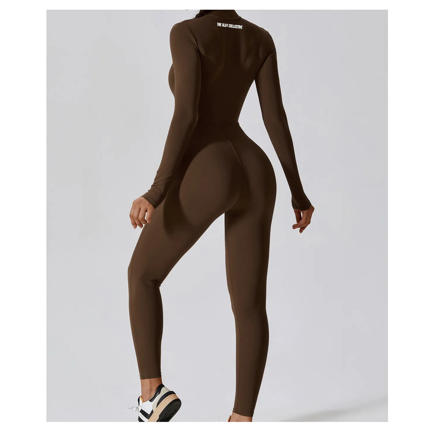 A\W Icon Long Sleeve Jumpsuit - Coffee