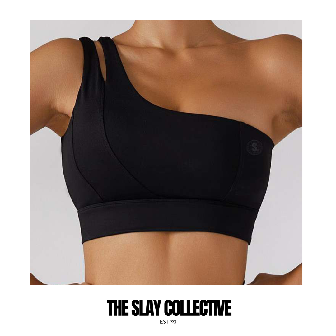 One Shoulder Crop - Black