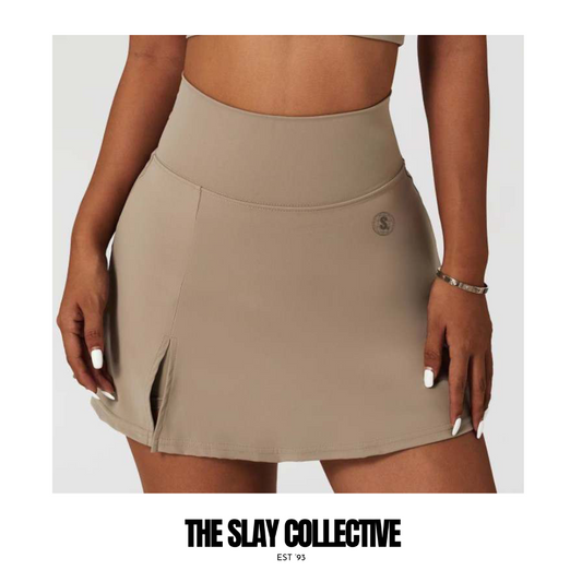 Nude High Waisted Tennis Skort