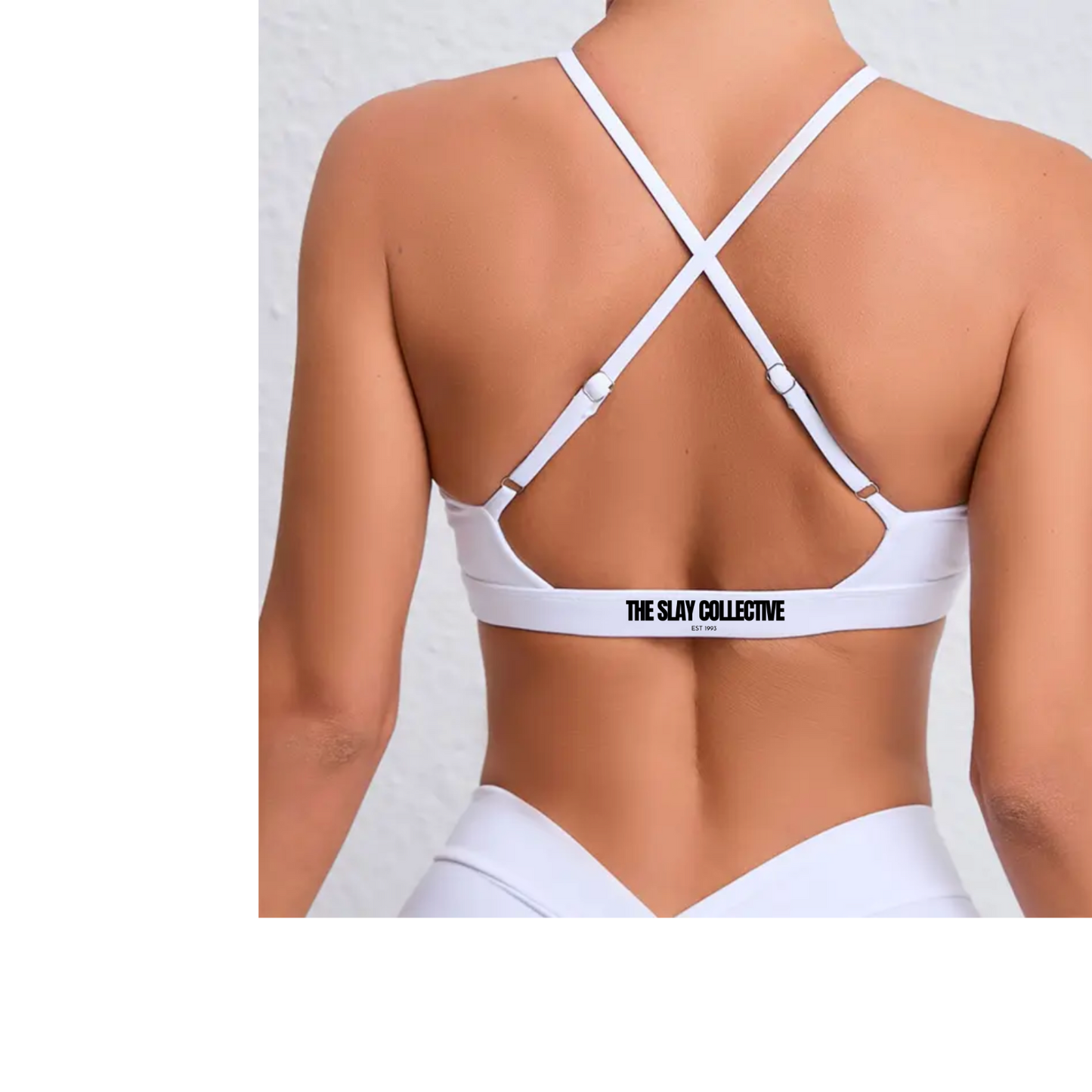 White The Cross Over Sports Bra