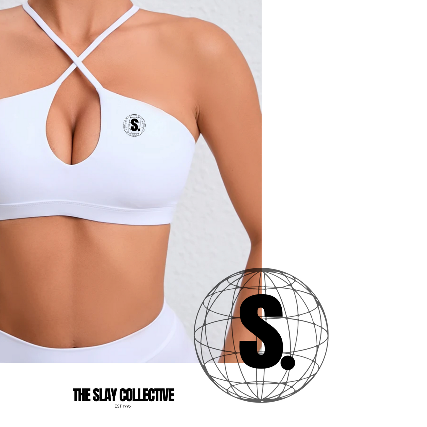 White The Cross Over Sports Bra